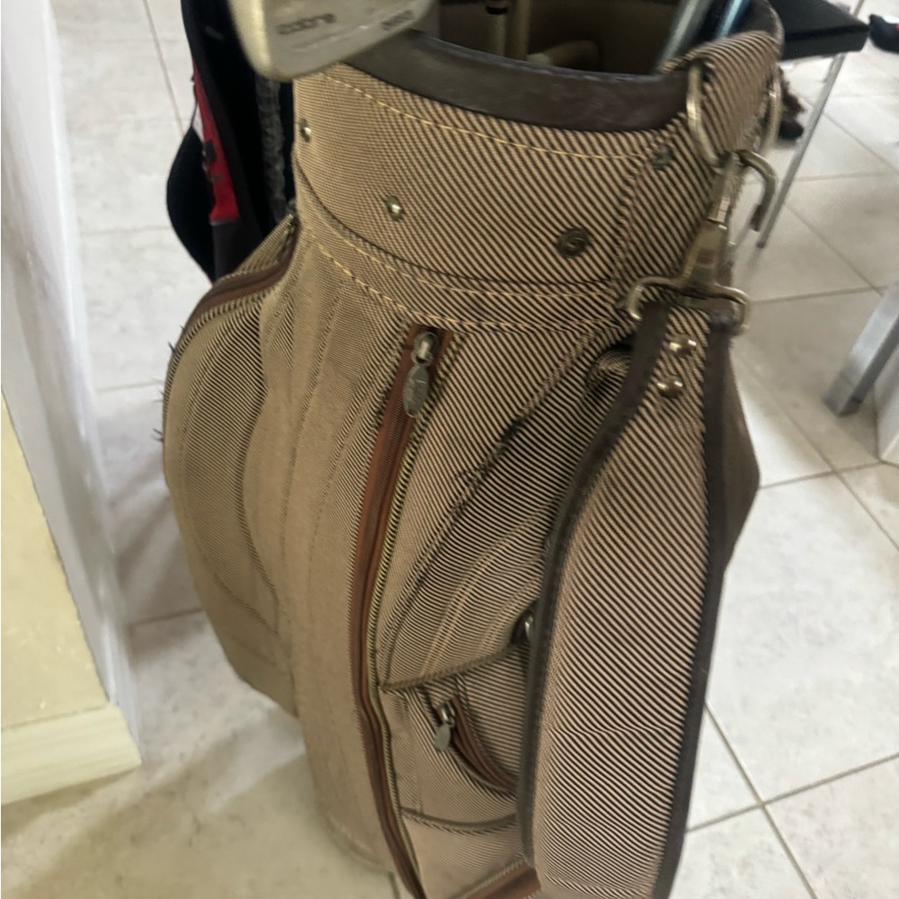 Izzo golf cart bag with shoulder strap and club dividers .